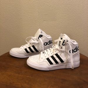 ADIDAS HIGH TOPS BLACK AND WHITE